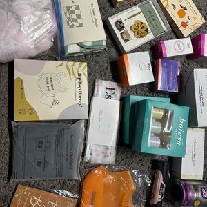 Assorted baby and mommy products for pregnancy and postpartum